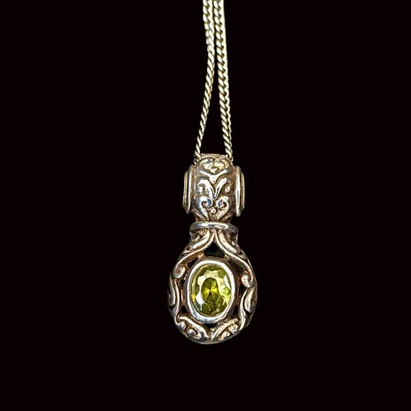Peridot Sterling Pendant Necklace - Picture 2 of 2